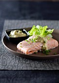Poached salmon with herb mayonnaise