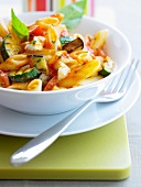 Penne with grilled vegetables