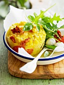 Polenta with sun-dried tomatoes