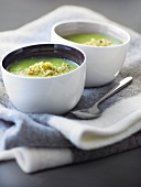 Green soup with bulgour