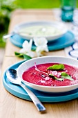Chilled cream of beetroot soup