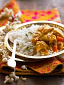 Goan chicken with coconut and rice with cardamom