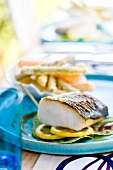 Cod with lemon,vegetable tempuras