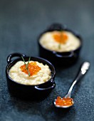 Scrambled eggs with trout roe