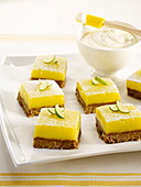 Lemon curd and lime soft and crisp delicacies