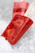 Homemade strawberry ice bars