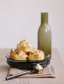 Goat's cheese-olive savoury muffins