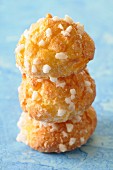 Three stacked Chouquettes