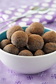 Bowl of chocolate truffles