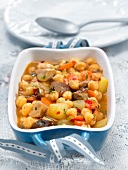 Chickpeas with ceps and carrots