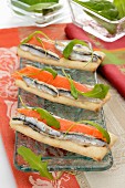 Swedish bread with salmon and anchovies