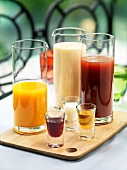 Selection of fruit juices
