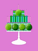 Birthday cake pattern made with apple macaroons