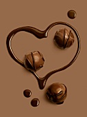 Chocolate heart and bites