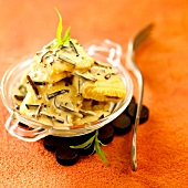 Raviolis in creamy truffle sauce
