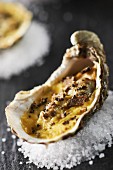 Hot oyster cooked with truffles and Champagne