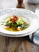 Cabbage and streaky bacon soup