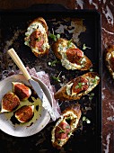 Ricotta and fig crostinis