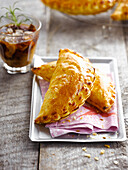 Apple turnovers with iced coffee