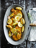 Breaded veal escalopes with lemon