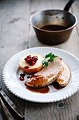 Turkey and apples stuffed with cranberries