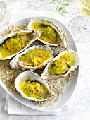 Oysters with curry and onions