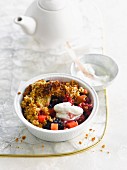 Apple and summer fruit crumble