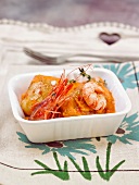 Chicken with shrimps