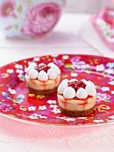Raspberry meringue cheesecake-style cupcake