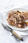 Rolled veal stuffed with apples,raisins and gingerbread