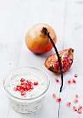 Yoghurt with pomegranate seeds