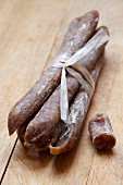 Bundle of dried sausages