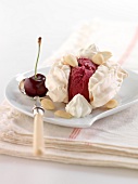 Vacherin-style cherry dessert