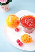 Peach, raspberry and carrot jam