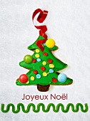 Christmas card with a christmas tree