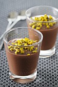 Chocolate Ganache topped with crushed pistachios