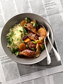 Lamb Tajine with dried fruit and winter vegetables