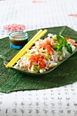Thai-style noodle, shrimp and peanut salad