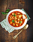 Cacciucco,tomato and seafood soup
