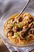 Breton-style mushrooms cooked with Muscadet