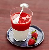 Panna cotta with strawberry coulis