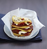 Apple, Chorizo and Fromage frais Mille-feuille