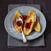 French toast with redcurrant jelly