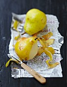Peeling pears for a crumble