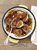Roasted figs with peanut and toffee sauce