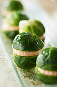Brussel sprout and smoked cod roe tarama bites