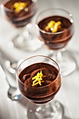 Chocolate mousse with orange zests