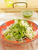 Cucumber salad with pesto