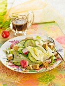 Vegetable and marinated tofu salad