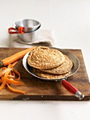 Oat flour and carrot pancakes